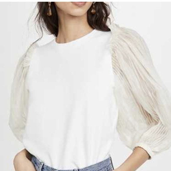 Sea New York Tops - Sea New York silk/cotton puffed sleeve top Sz S